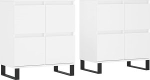 vidaXL Szafki, 2 szt., białe, materiał drewnopochodny 2