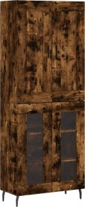 vidaXL Witrynka przydymiony dąb 69,5x34x180 cm materiał drewnopochodny 2