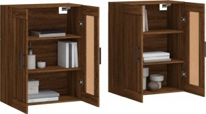 vidaXL Wiszące szafki, 2 szt., brązowy dąb, materiał drewnopochodny 3