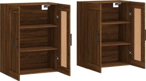vidaXL Wiszące szafki, 2 szt., brązowy dąb, materiał drewnopochodny 4