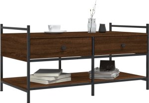 vidaXL Stolik kawowy, brązowy dąb, 99x50x50 cm 3