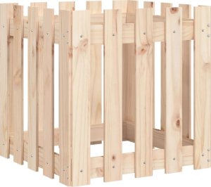 vidaXL Donica ogrodowa z płotkiem, 50x50x50 cm, lite drewno sosnowe 4