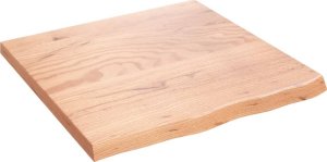vidaXL Blat do łazienki, jasnobrązowy, 60x60x(2-4) cm, lite drewno 2