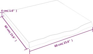 vidaXL Blat do łazienki, jasnobrązowy, 60x60x(2-4) cm, lite drewno 8