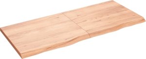 vidaXL Blat do łazienki, jasnobrązowy, 140x60x(2-4) cm, lite drewno 2