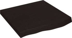 vidaXL Blat do łazienki, ciemnobrązowy, 60x60x(2-6) cm, lite drewno 2