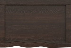 vidaXL Blat do łazienki, ciemnobrązowy, 60x40x(2-4) cm, lite drewno 6