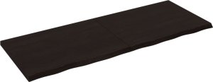 vidaXL Blat do łazienki, ciemnobrązowy, 160x60x(2-4) cm, lite drewno 2