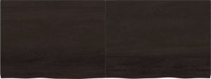 vidaXL Blat do łazienki, ciemnobrązowy, 160x60x(2-4) cm, lite drewno 3