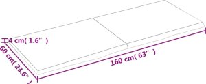 vidaXL Blat do łazienki, ciemnobrązowy, 160x60x(2-4) cm, lite drewno 9