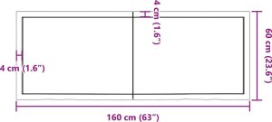 vidaXL Blat do łazienki, ciemnobrązowy, 160x60x(2-4) cm, lite drewno 10