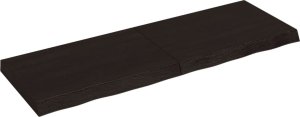 vidaXL Blat stołu, ciemnobrązowy, 120x40x(2-6) cm, lite drewno dębowe 2