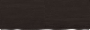 vidaXL Blat stołu, ciemnobrązowy, 120x40x(2-6) cm, lite drewno dębowe 3