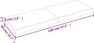 vidaXL Blat stołu, ciemnobrązowy, 120x40x(2-6) cm, lite drewno dębowe 9