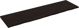 vidaXL Blat stołu, ciemnobrązowy, 220x60x(2-4) cm, lite drewno dębowe 2