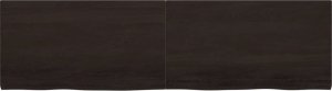 vidaXL Blat stołu, ciemnobrązowy, 220x60x(2-4) cm, lite drewno dębowe 3