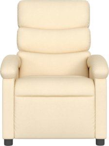 vidaXL Rozkładany fotel masujący, kremowy, obity tkaniną 3