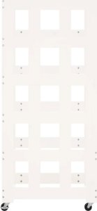 vidaXL Stojak na drewno, z kółkami, biały, 40x49x110cm, drewno sosnowe 6