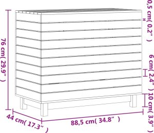 vidaXL Kosz na pranie, 88,5x44x76 cm, lite drewno sosnowe 9