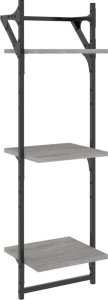 vidaXL 3-poziomowe półki z drążkami 2 szt. szary dąb sonoma 30x25x100 4