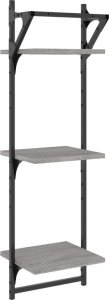 vidaXL 3-poziomowe półki z drążkami 2 szt. szary dąb sonoma 30x25x100 7