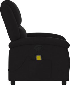 vidaXL Rozkładany fotel masujący, czarny, obity tkaniną 5