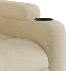 vidaXL Rozkładany fotel masujący, kremowy, obity tkaniną 9