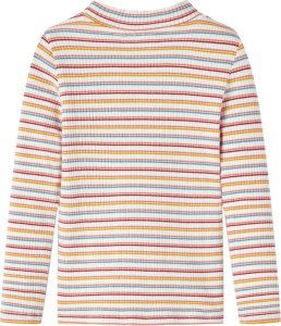 vidaXL Koszulka dziecięca z długimi rękawami, półgolf, ecru, 128 2