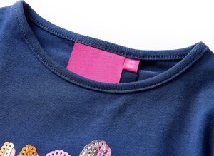 vidaXL Koszulka dziecięca z długimi rękawami, granatowa, 116 3