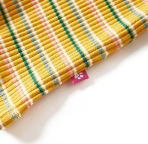 vidaXL Koszulka dziecięca z długimi rękawami, półgolf, ochra, 104 4