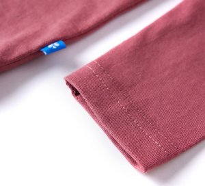 vidaXL Koszulka dziecięca z długimi rękawami, ciemna czerwień, 116 5