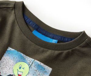 vidaXL Koszulka dziecięca z długimi rękawami, khaki, 116 3