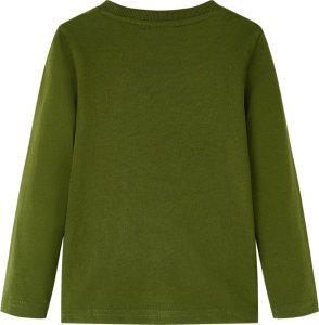vidaXL Koszulka dziecięca z długimi rękawami, ciemne khaki, 116 2