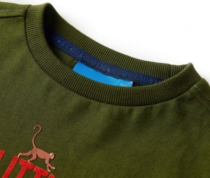 vidaXL Koszulka dziecięca z długimi rękawami, ciemne khaki, 116 3