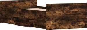 vidaXL Rama łóżka z wezgłowiem i zanóżkiem, przydymiony dąb, 100x200cm 4