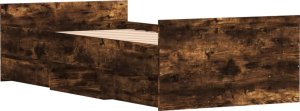 vidaXL Rama łóżka z wezgłowiem i zanóżkiem, przydymiony dąb, 100x200cm 8