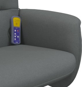vidaXL Rozkładany fotel masujący z podnóżkiem, ciemnoszary, tkanina 7