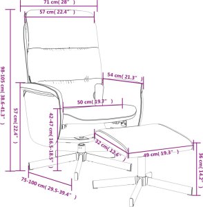 vidaXL Rozkładany fotel masujący z podnóżkiem, ciemnoszary, tkanina 10