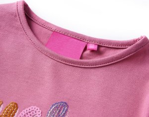 vidaXL Koszulka dziecięca z długimi rękawami, malinowa, 104 3