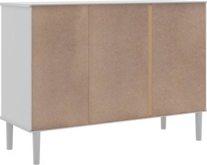 vidaXL Szafka SENJA, imitacja rattanu, biała, 112x40x80 cm, sosnowa 8