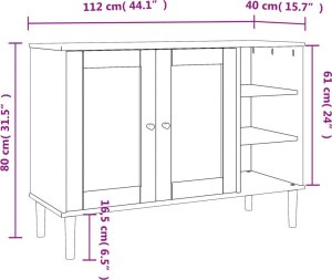 vidaXL Szafka SENJA, imitacja rattanu, biała, 112x40x80 cm, sosnowa 10
