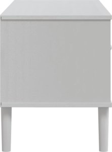 vidaXL Szafka TV SENJA, z plecionką, biała, 106x40x49 cm, sosnowa 6