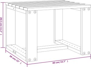 vidaXL Stolik ogrodowy, miodowy, 40x38x28,5 cm, lite drewno sosnowe 8