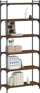 vidaXL 6-poziomowy regał na książki, brązowy dąb, 80x30x188 cm 3