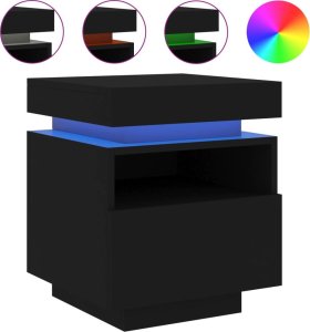 vidaXL Szafki nocne z oświetleniem LED, 2 szt., czarne, 40x39x48,5 cm 5