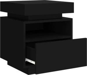 vidaXL Szafki nocne z oświetleniem LED, 2 szt., czarne, 40x39x48,5 cm 7