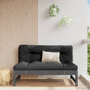 vidaXL Sofa środkowa do ogrodu, szara, 120x80 cm, lite drewno sosnowe 1