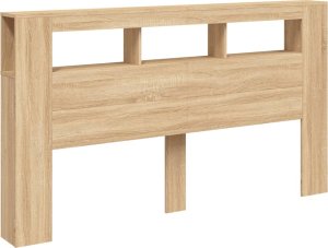 vidaXL Wezgłowie łóżka z LED, dąb sonoma, 180x18,5x103,5 cm 3