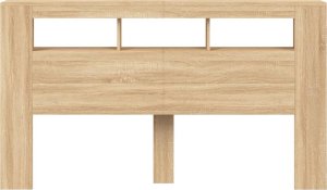 vidaXL Wezgłowie łóżka z LED, dąb sonoma, 180x18,5x103,5 cm 6