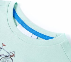 vidaXL Koszulka dziecięca z krótkimi rękawami, jasnomiętowa, 104 3